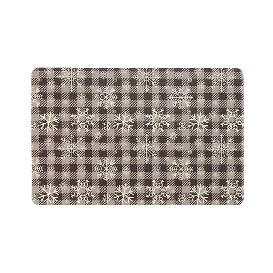 Mantel individual rectangular con dise?o navide?o en tonos grises