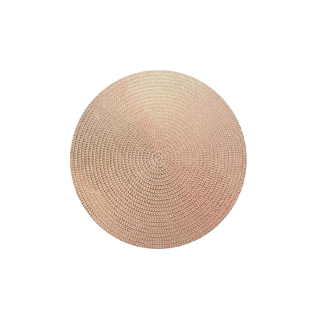 Posavasos redondo de metal tejido compacto color oro rosado